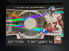 2008 Donruss Elite Prime Targets Plaxico Burres Jersey /199 Game Used Giants 