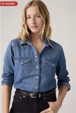 Levi's Ultimate Women  s Size Small Denim Western Lotta Love Shirt w/Pearl Snaps