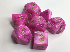 Chessex Dice Set - Vortex Pink w Gold - Rare ...