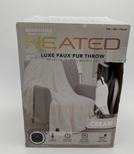 Berkshire Life Heated Electric Fur Throw Gray 50 in X 60 in