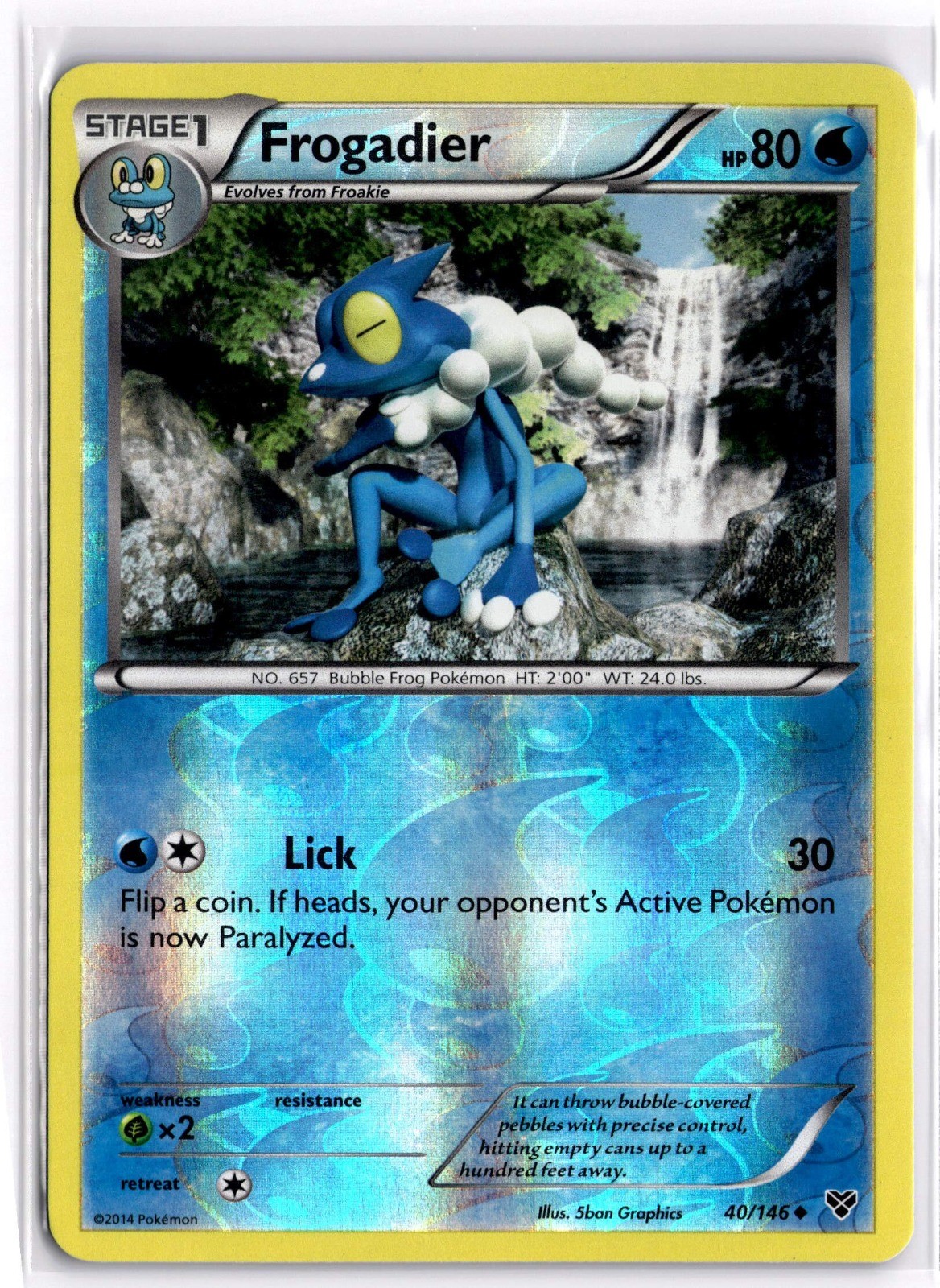 Pokemon TCG Frogadier 40/146 XY Base Set Uncommon Reverse Holo NM