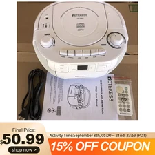 Retekess TR621 AM/FM Radio CD/Cassette Tape Player Combo Record Boombox Speaker