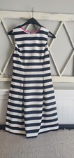 Eliza J Black And White Stripe Dress Size 2 Pleated  Classic Fit