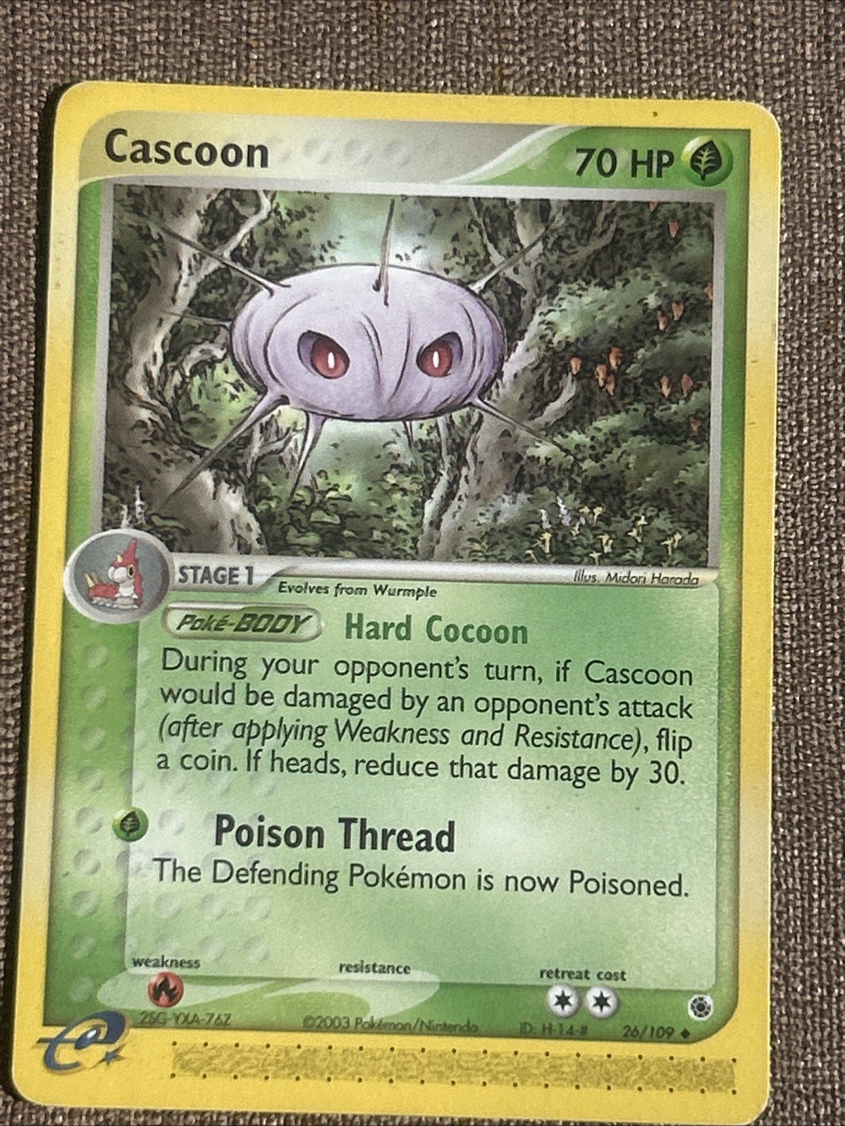 Cascoon 26/109 Pokemon Ruby and Sapphire Uncommon Lightly Played LP