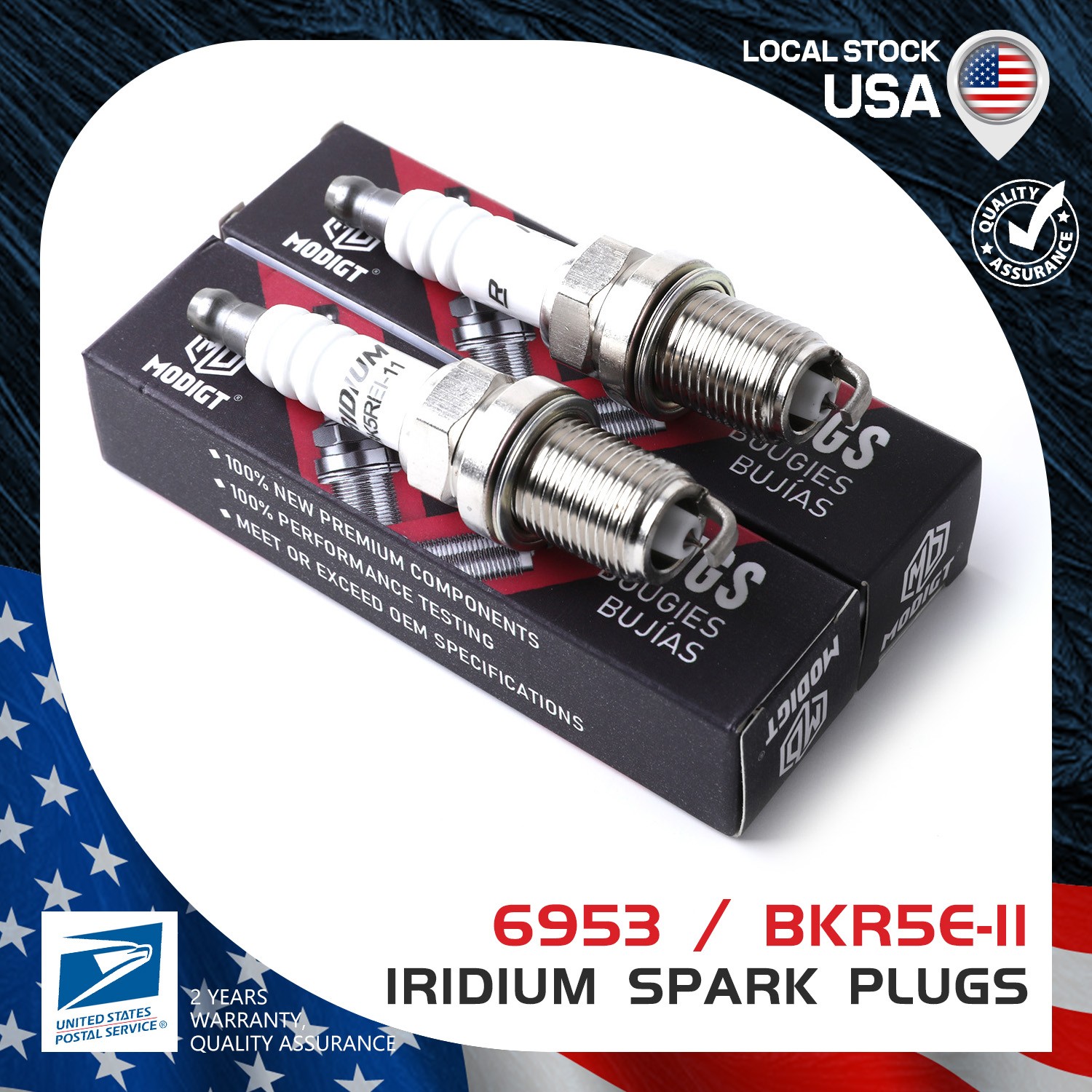 8Pcs High performance Iridium Spark Plugs Replacement #6953 BKR5E-11 Brand New