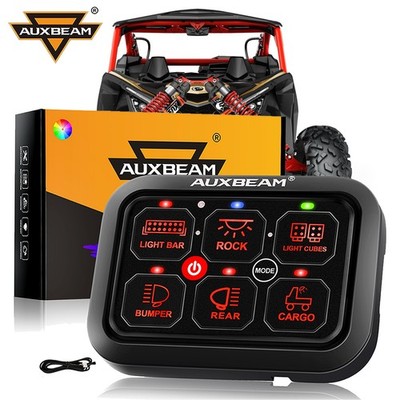 AUXBEAM RA60 6 Gang RGB Switch Panel Toggle Momentary Pulsed