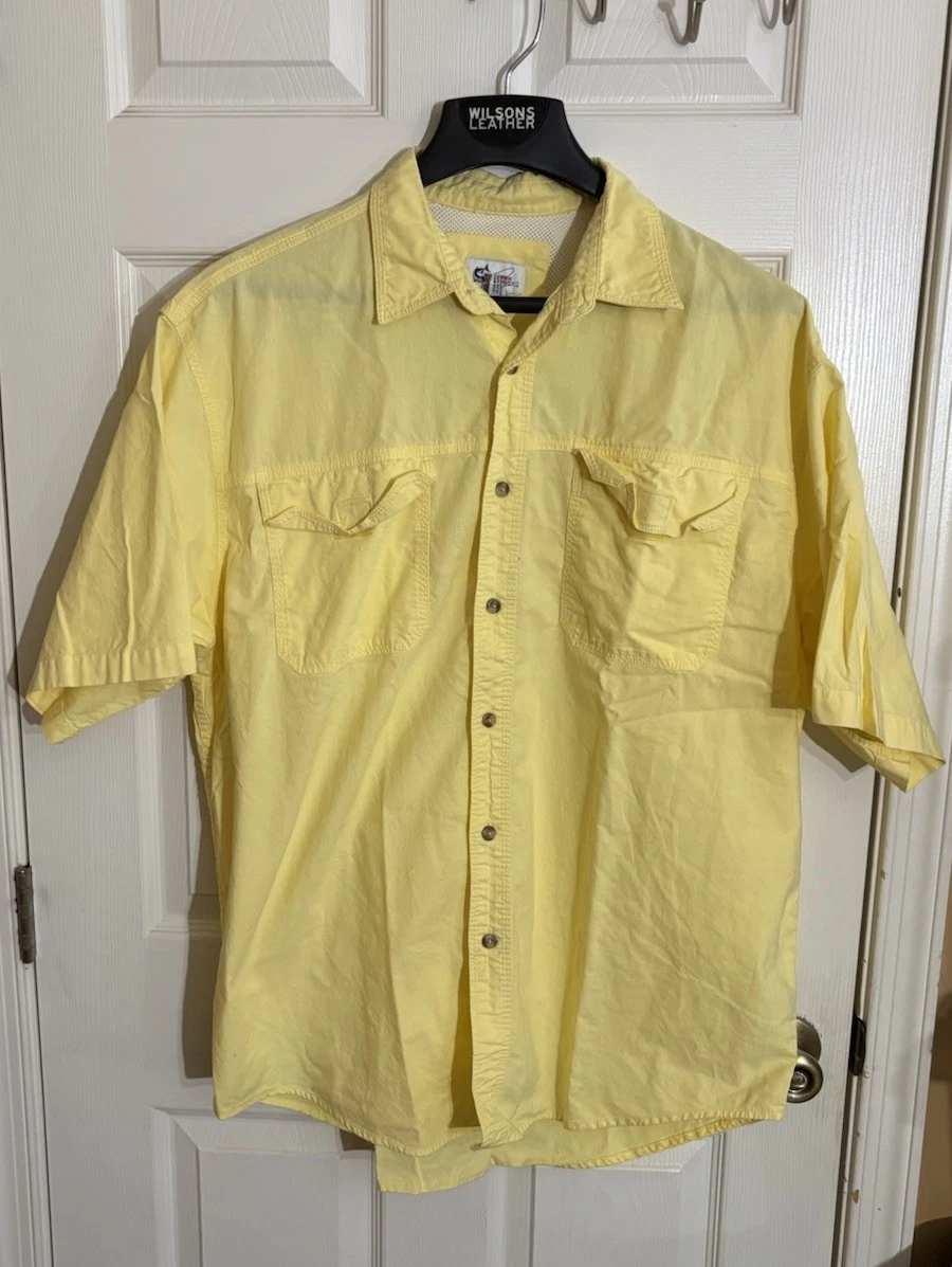 Vintage World Wide Sportsman Button Up Fishing Shirt 2 Pockets Vented Back XL