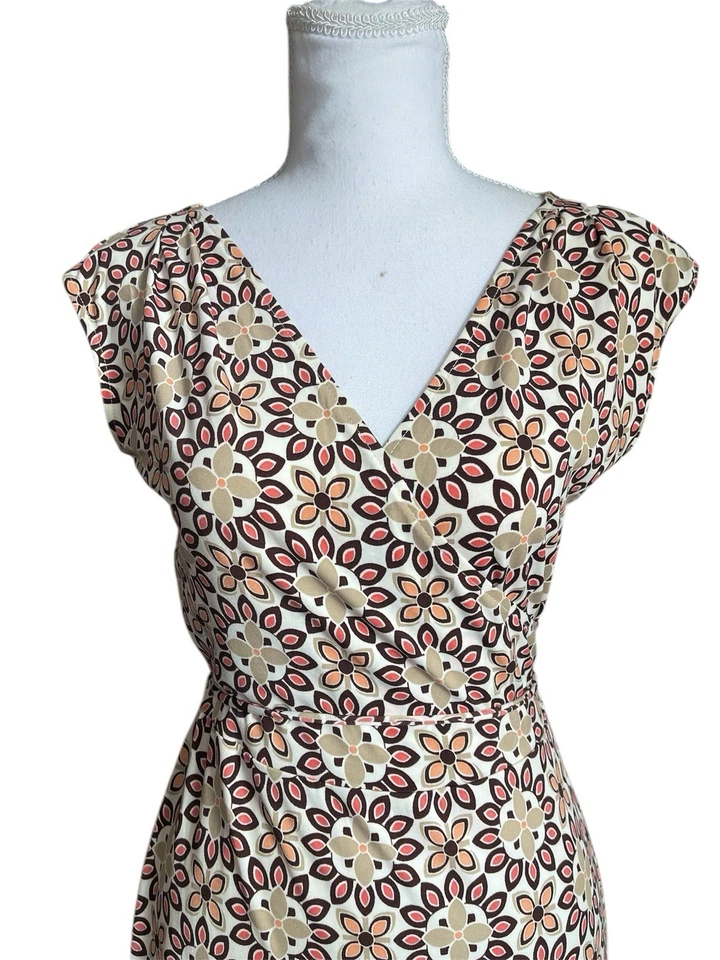 Vestido midi retro floral vintage y2k 90’s London Times talla 4 lazo cintura hippy boho Foto 3 de 4