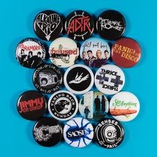 Emo Screamo & Post-Hardcore 1" Button Pins 17pk | Paramore, The Used, MCR badges