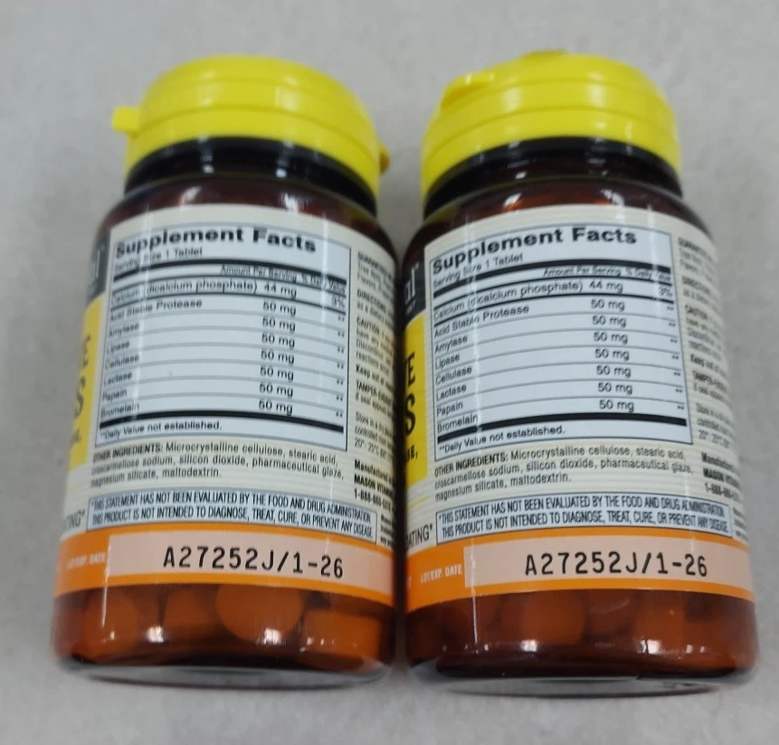 Lot of 2 Plant-Based Ultra Digestive Enzymes, 60 Tablets total 120 Exp 01/2026 - Image 3 of 4