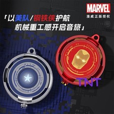 Captain America Ear Buds Iron Man Bluetooth Wireless Headphone Necklace Gift BN