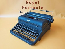 Working Typewriter Royal Portable 1930s Black Manual Typewriter AZERTY Gift thumbnail
