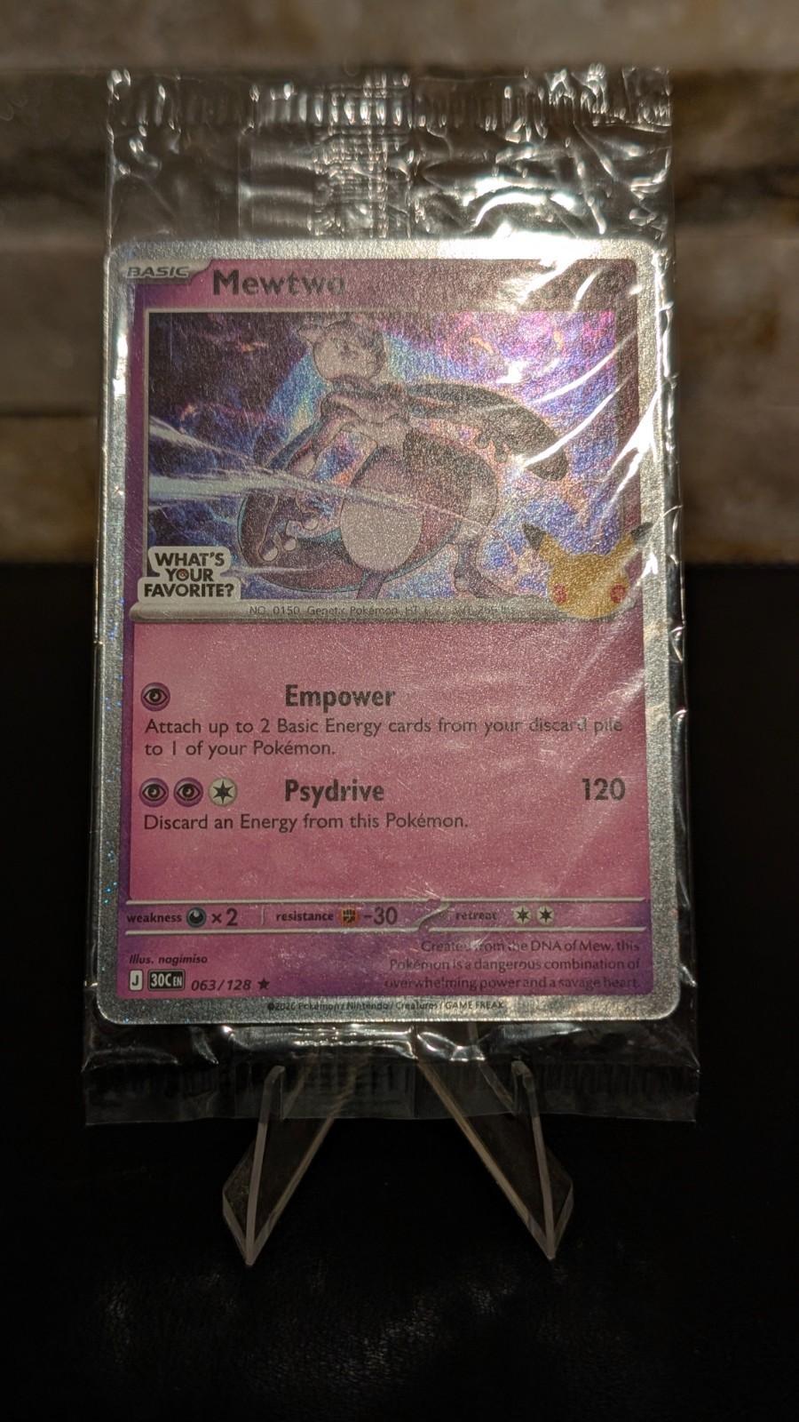 Pokemon TCG  - Mewtwo 063/128 Target 30th Anniversary Stamped Promo SEALED