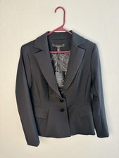  195 NWT WHITE HOUSE BLACK MARKET SIGNATURE Black Two-Button Blazer Jacket 4
