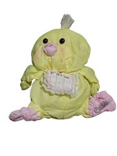 VTG Fisher Price Puffalump Plush Stuffed Animal Nylon Yellow Baby Chick 1986