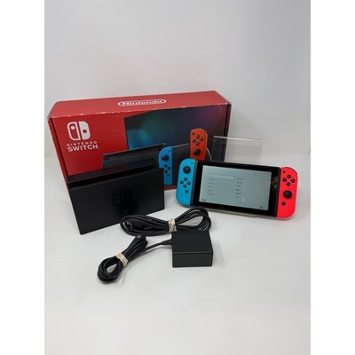 Nintendo Switch Neon Blue Red Console HAC-001(-01) Bundle 256GB MicroSD Box