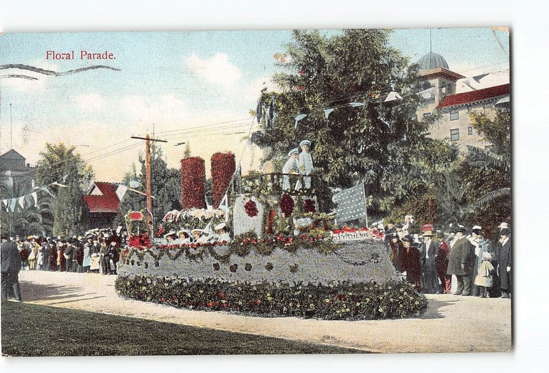 Pasadena California CA Postcard 1909 Floral Parade Float