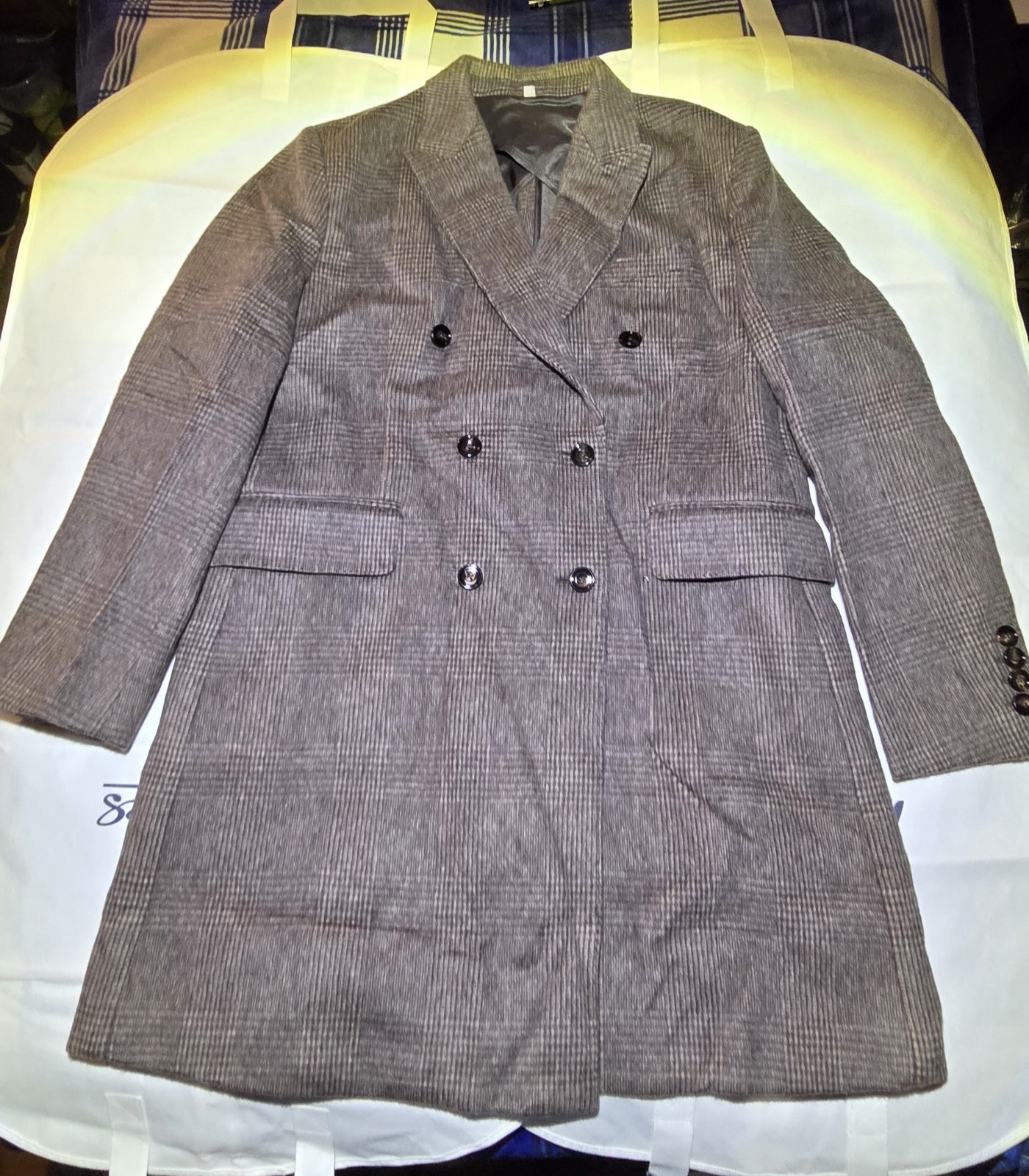 Hardy Amies London Men's Pea Coat Size 44R  Brown patterned winter Coat Jacket image 4