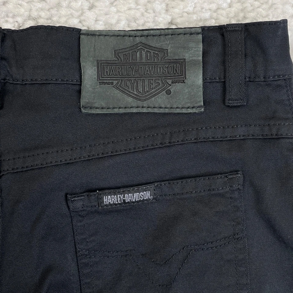 Pantalones de motociclista Harley Davidson negros bootcut tiro alto para mujer 4x30 Foto 4 de 4