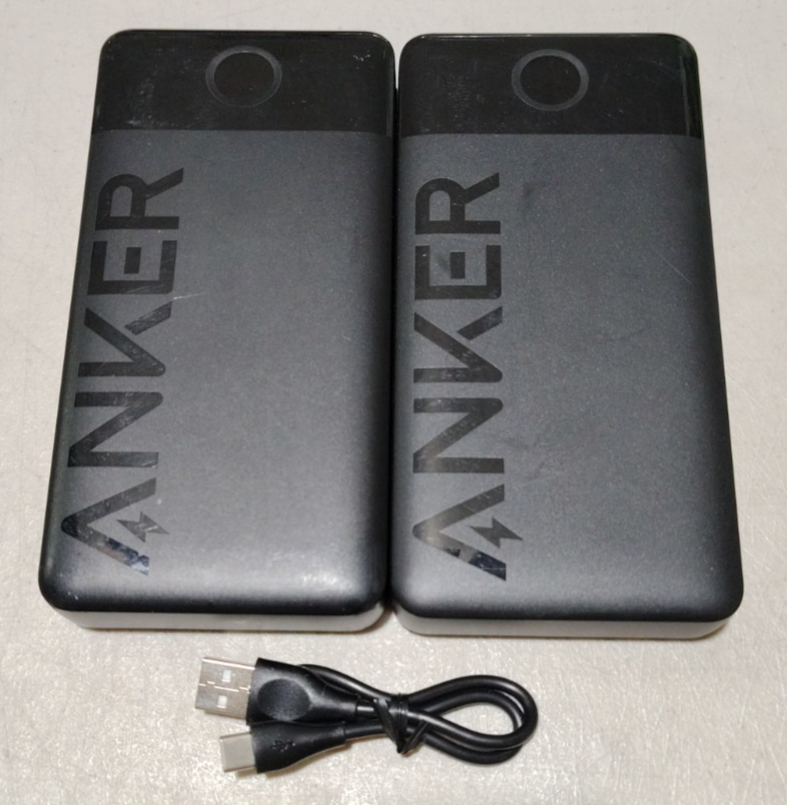 2x Anker - Power Bank (20000mAh, 15W, USB-A+USB-C Input/Output, 2