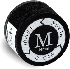 Clear Black Laminated Pool Billiard CUE TIP - 1 Pc - 14 Mm - Genuine Medium 