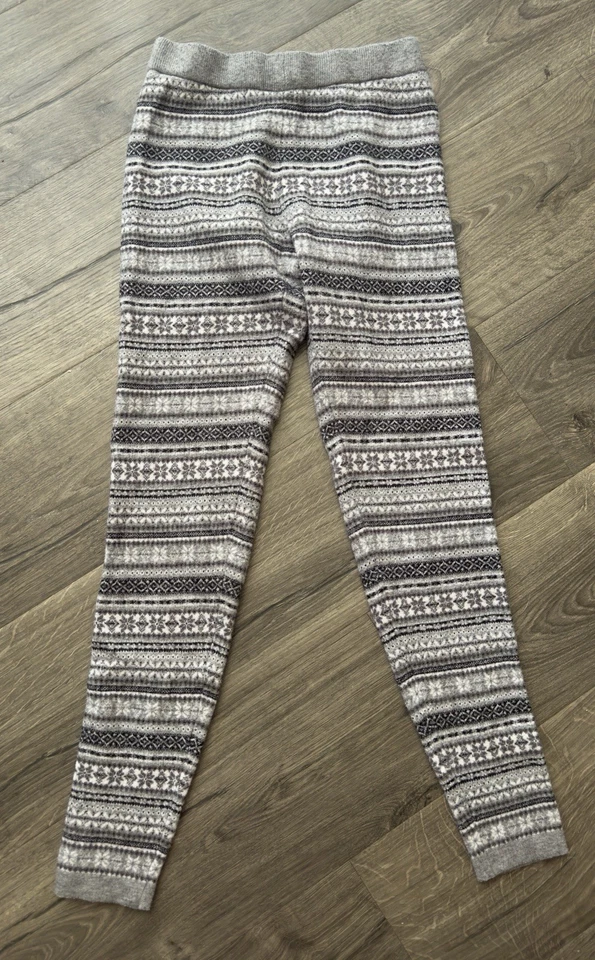 Leggings para mujer Cynthia Rowley con estampado de copo de nieve - gris/negro/blanco PJ Bottoms XS Foto 3 de 4