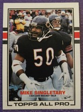1989 Topps #58 Mike Singletary Football card Chicago Bears! HOF