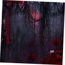 Halloween Creepy Cloth Backdrop 315" x 85" - Spooky Decor for Indoor Black