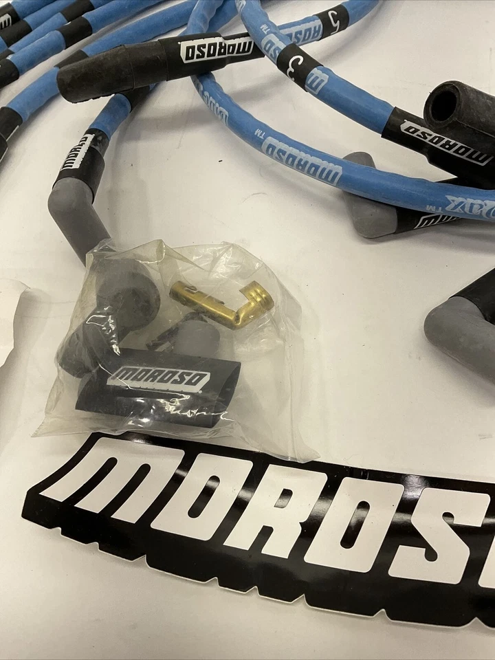 Juego de cables de bujía Moroso 72430 Max núcleo espiral azul SBF - 8 mm Foto 3 de 4