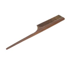Peine de cola de rata de madera hecho a mano dientes redondos previene el pelo de sándalo Com HPT