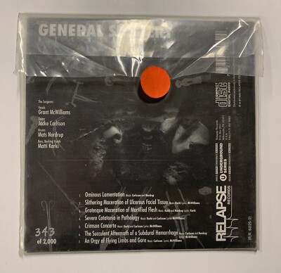 General Surgery - Necrology CD 1993 Relapse Limited Edition