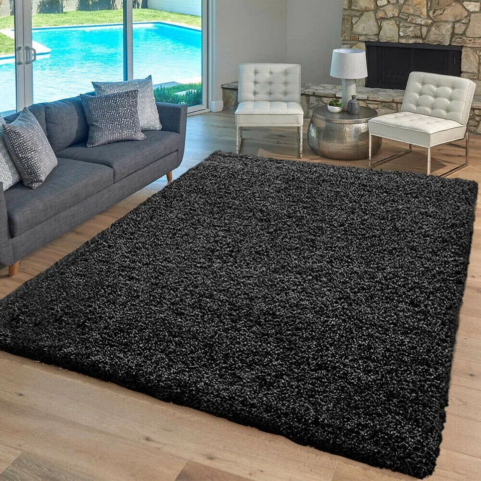 Fluffy Rugs Large Shaggy Rug Bedroom Living Room Anti Slip Soft Carpet Floor Mat - Image 3 of 4