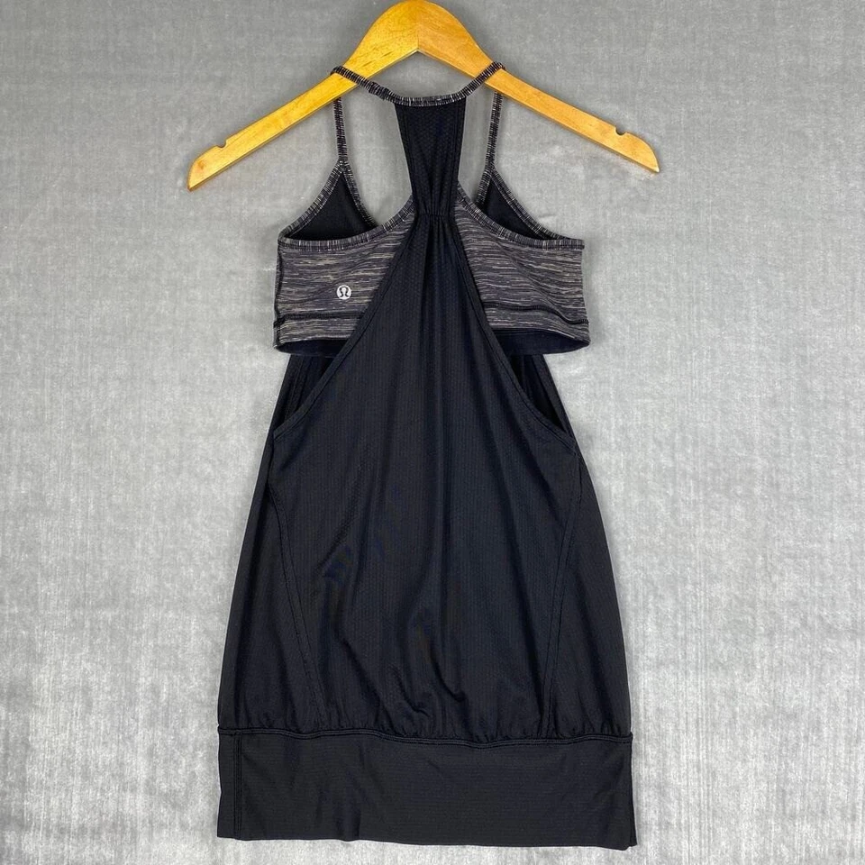 Lululemon женщин без ограничений бак размер 4 уголь / белый в тонкую полоску W1575S йога - Изображение 2 из 4