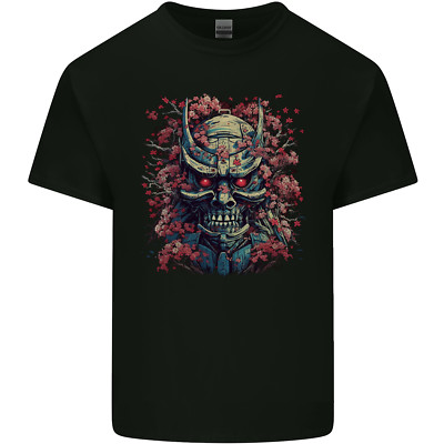 Lovetshirts Samurai Oni Maske Bushido Ronin Herren Baumwoll Maglietta