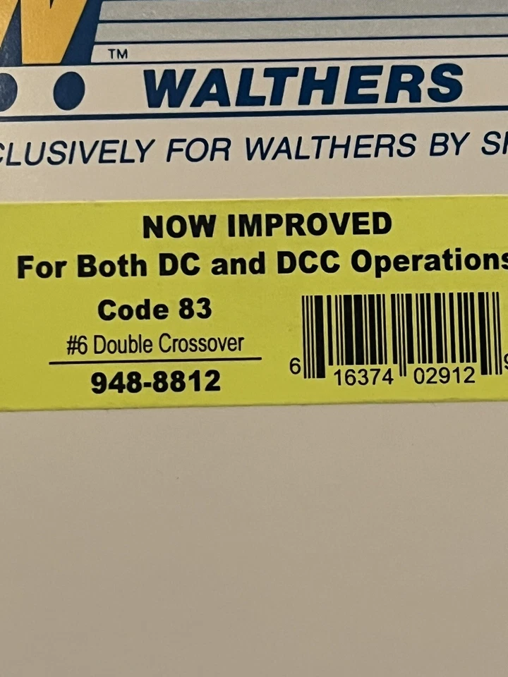 Walthers 948-8812 HO Scale Code 83 #6 Double Crossover - Image 2 of 4