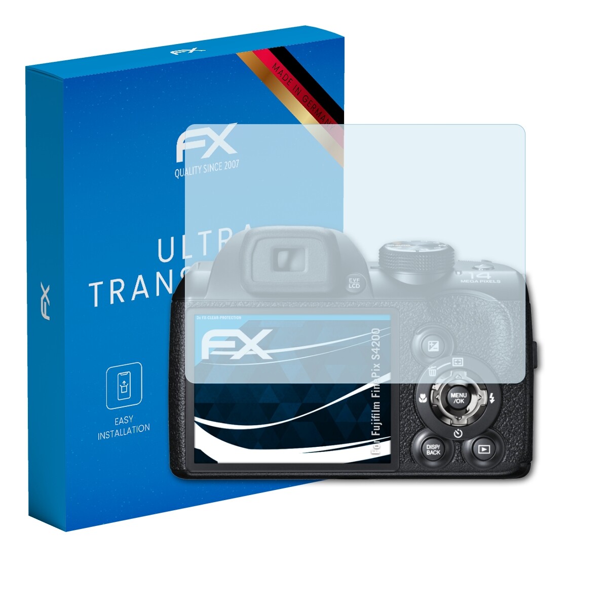 AtFoliX FX-Clear Displayschutzfolie Für Fujifilm FinePix S4200 – Ultraklar, Kratzfest (6H), Blasenfreie Montage, 3er Pack