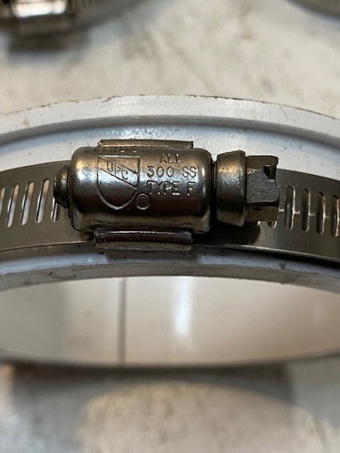 5 Qty of Tridon White Coupling Heavy Duty Clamps 4-1/4" OD 3-3/8" ID (5 Qty) - Picture 8 of 8