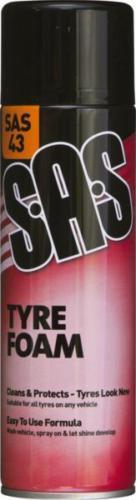 3 x SAS Tyre Foam Clean Shine Tire Foaming Cleaner 500ml - SAS43
