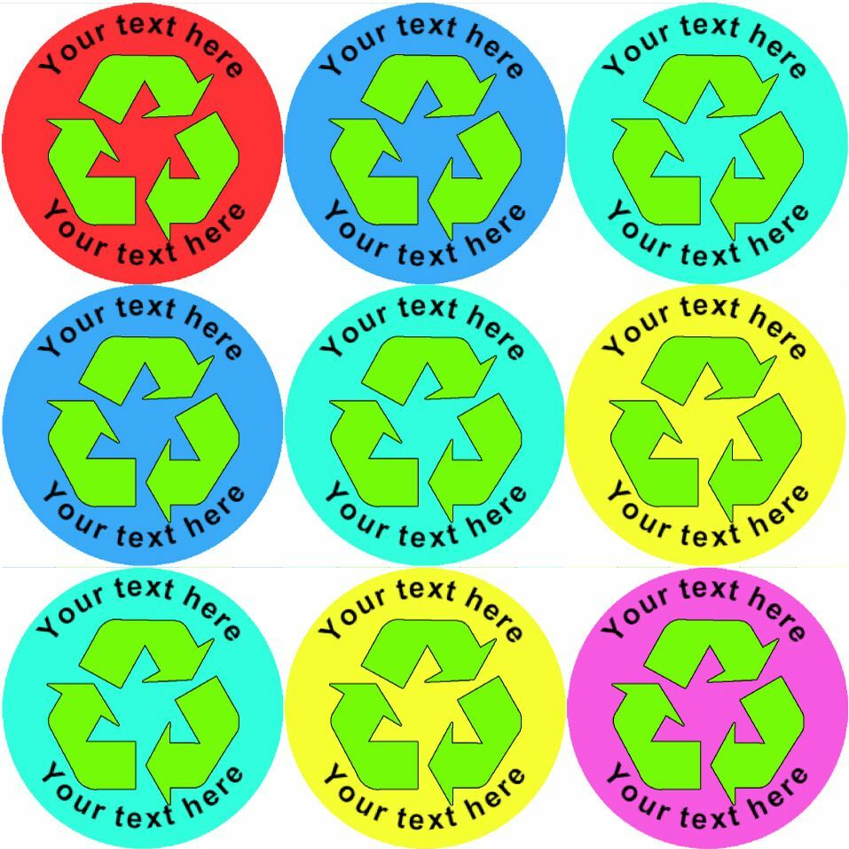 144 Personalised Recycle 30mm Reward Stickers for Teachers, Parents