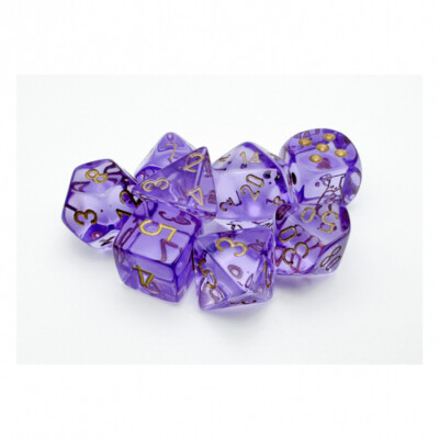 Würfel - Lab Dice - Translucent Lavender gold (7+1 Würfelset-Tube)
