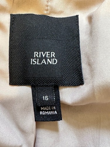 RIver Island Women's Cream Metallic Blazer Jacket Size 16 - Picture 12 of 17