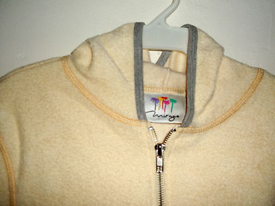 NEW sz L FLEECE HOODIE BY OVERWEAR zips in front made in USA