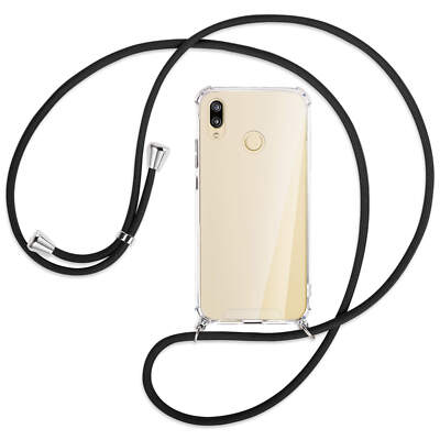 Handykette für Huawei P20 lite schwarz Hülle mit Band Kordel zum Umhängen
