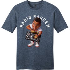 NEW ART SOCIETY SWOD RADIO RAHEEM TOON TEE SHIRT HEATHER NAVY SM-4XL MADE IN USA
