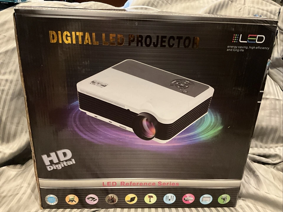 Digital LED Projector Android HD Image LCD HDMI VGA USB NEW - Image 2 of 4
