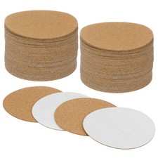 100-Pack Self-Adhesive Cork Sheets, 3.5 x 3.5 Inch Round Cork Board 1mm Thick 