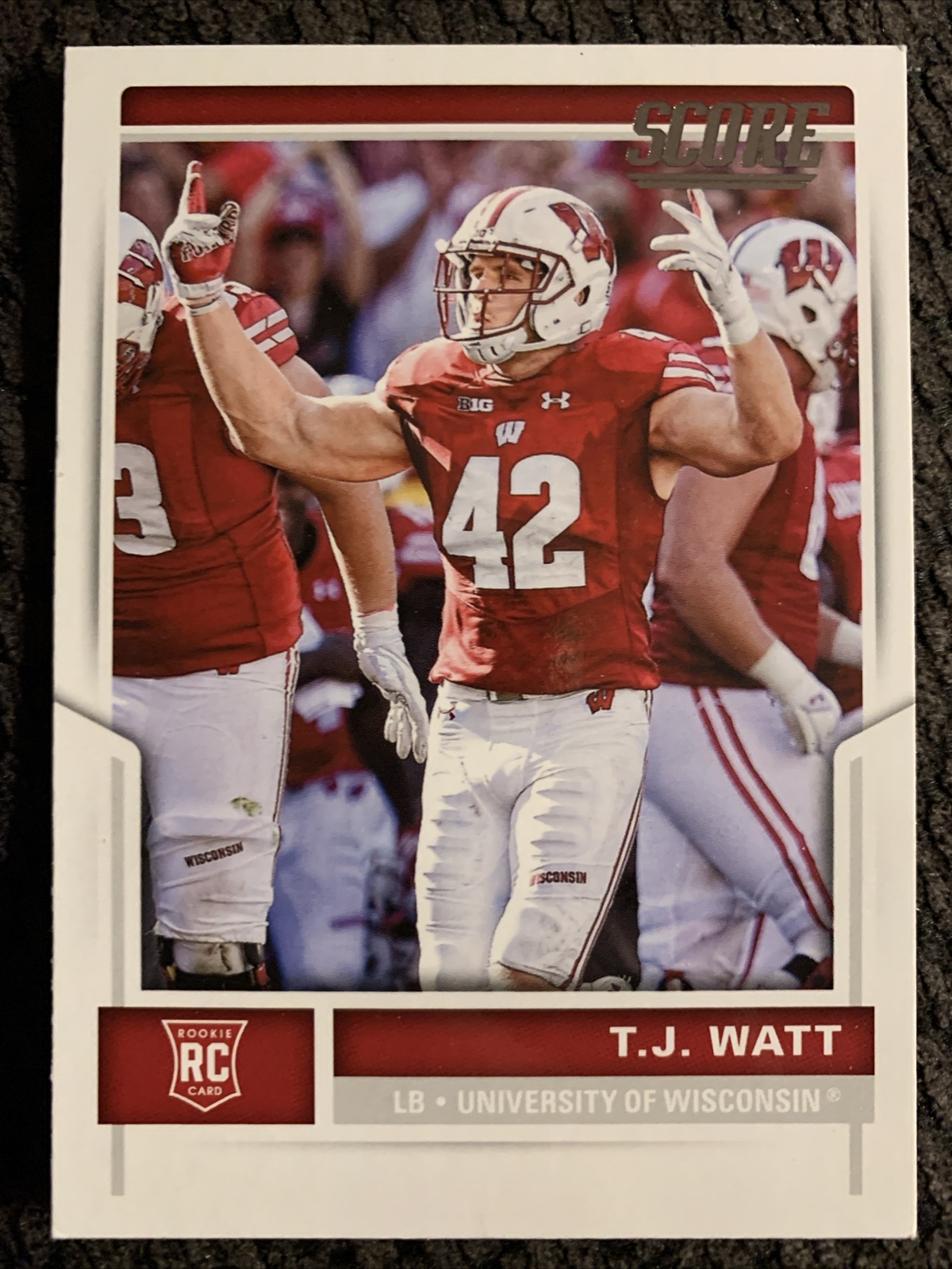 T.J. Watt 2017 Score #336 Wisconsin Badgers Pittsburgh Steelers Rookie RC