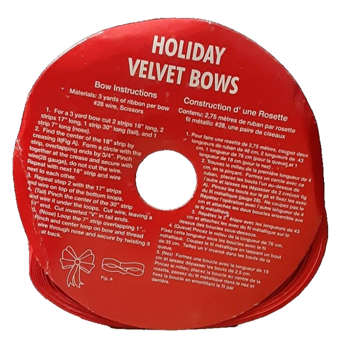 Michaels Stores Holiday Velvet Red Velvet Ribbon 75 ft x 2.5 in NEW - Picture 3 of 4
