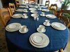 Gorham Fine China "Cherrywood" Dinnerware set for 12 w/7 Serving Pieces       S