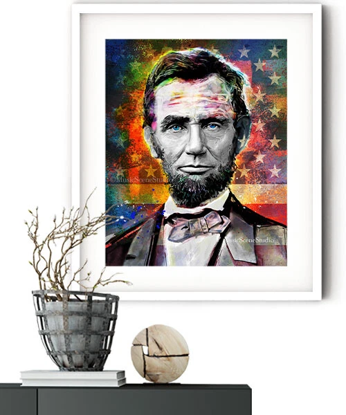 President Abe Lincoln Wall Art Lincoln Portrait Art Classroom Decor Historical - Image 3 of 3